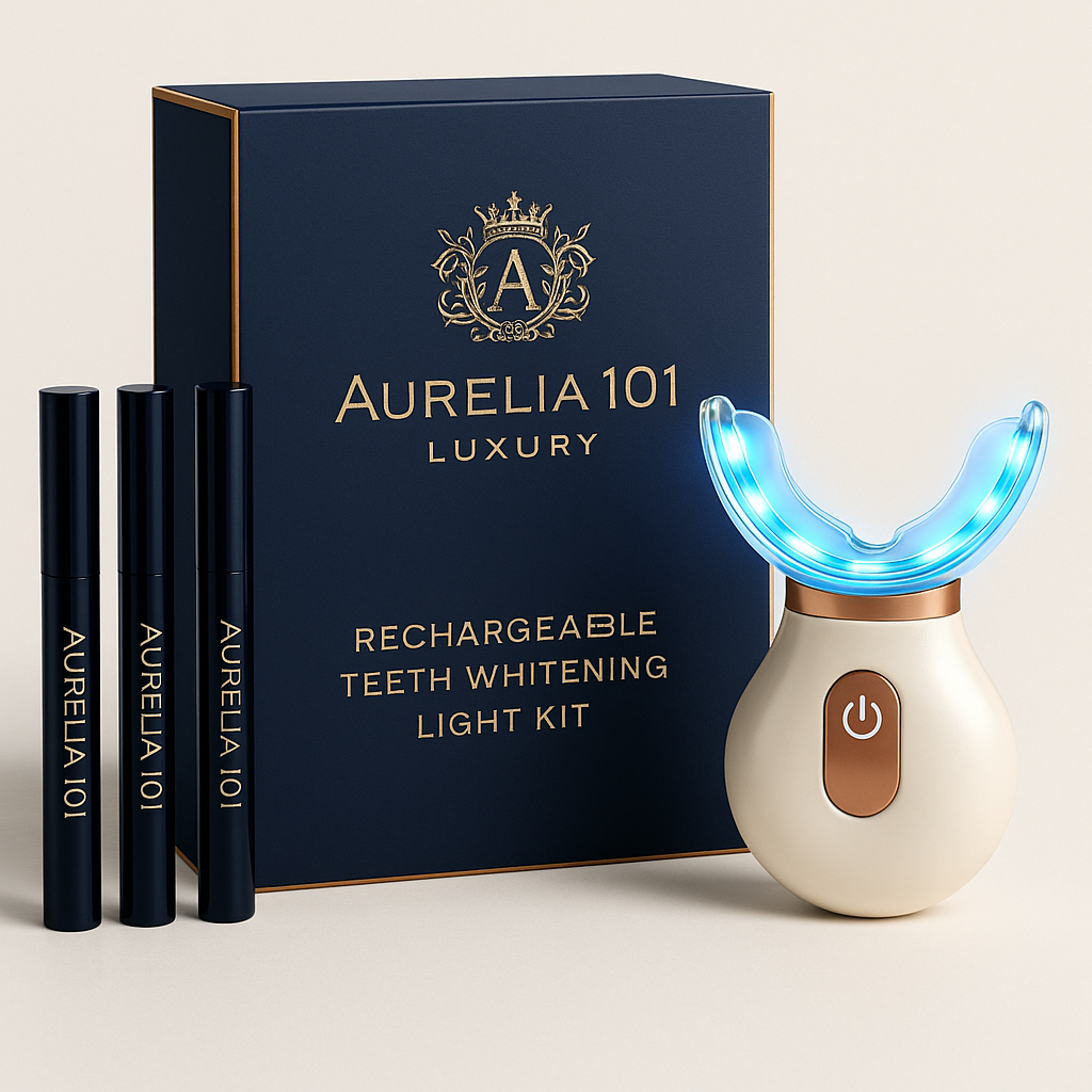 Teeth Whitening Kit LED & PAP Gel – Aurelia 101 Lumière Luxury Set