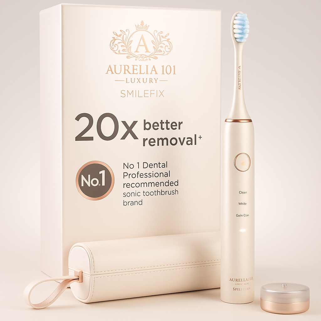 Luxury Electric Toothbrush with Blue LED – Aurelia 101 SmileFix Prestige Power Brush (Obsidian Edition)