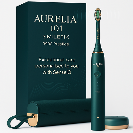 Luxury Electric Toothbrush with Blue LED – Aurelia 101 SmileFix Prestige Power Brush (Obsidian Edition)