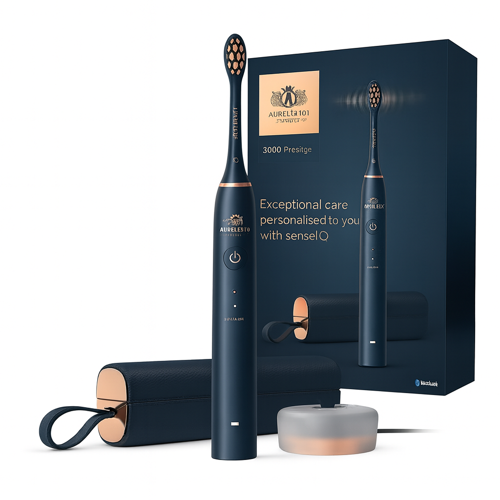 Luxury Electric Toothbrush with Blue LED – Aurelia 101 SmileFix Prestige Power Brush (Blau Edition)