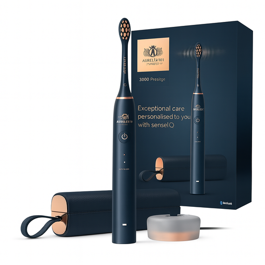 Luxury Electric Toothbrush with Blue LED – Aurelia 101 SmileFix Prestige Power Brush (Blau Edition)