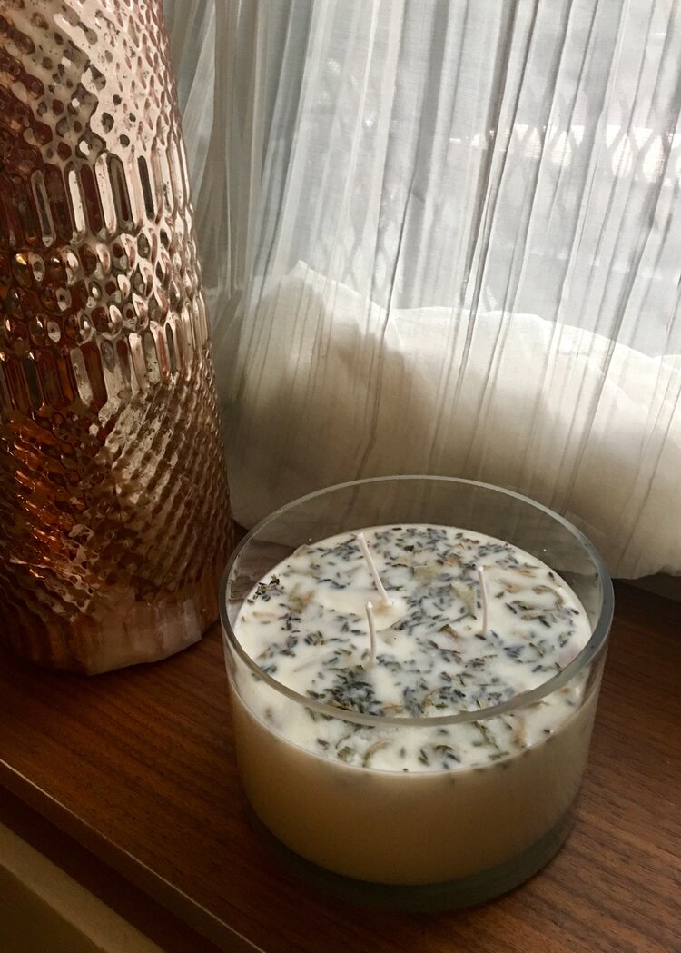 Lavender + White Sage Aromatherapy Candle – Hand-Poured, Natural Soy Wax (3 Wick)